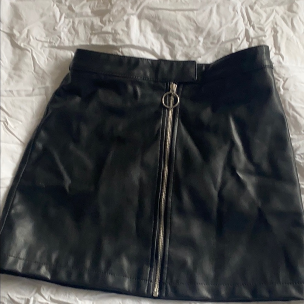 Black leather skirt